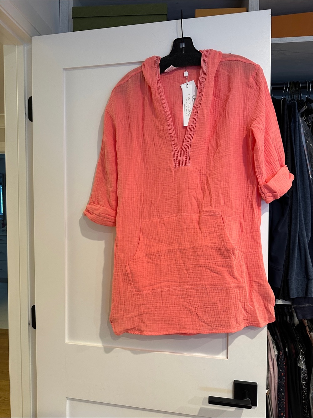 La Blanca Coral Hooded Gauze Tunic